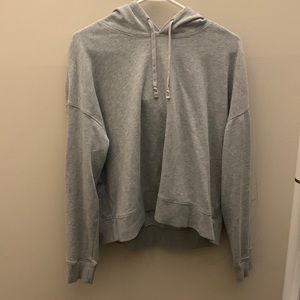 Grey Victoria Secret cropped hoodie